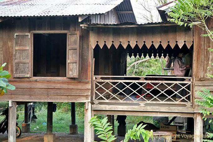 Balcone della casa tradizionale, Khong Island, Laos