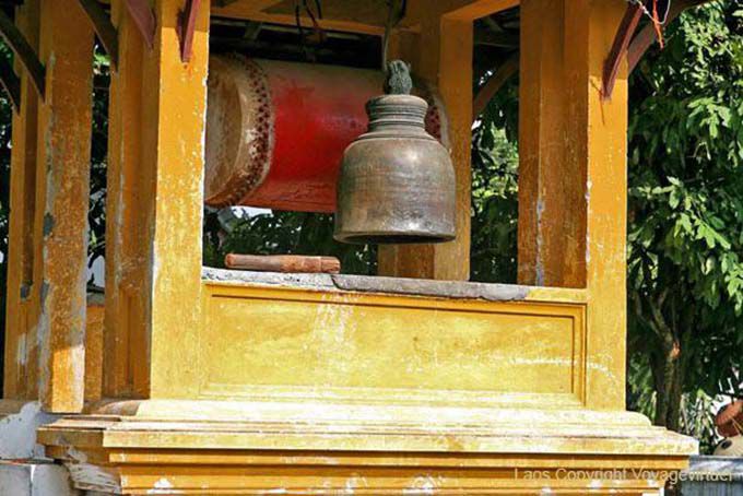 Bell e tamburo, Wat Sene Soukharam, Luang Prabang, Laos