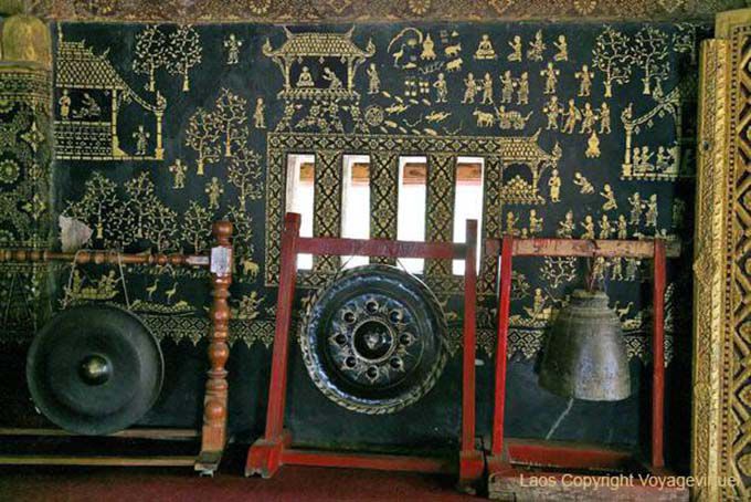 Gong e campana, Wat Xieng Thong, Luang Prabang, Laos