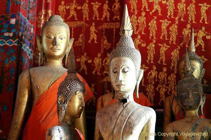 Figure di Buddha, Carriage House, Wat Xieng Thong, Laos