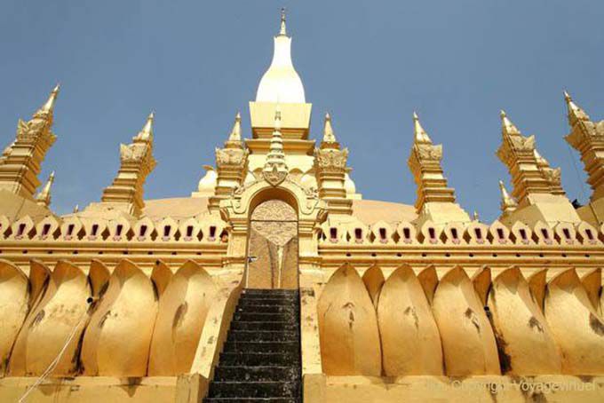 Scale del santuario, Wat That Luang, Vientiane, Laos