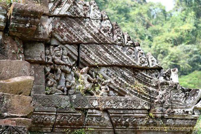 Lotta intagliato, Wat Phou, Laos