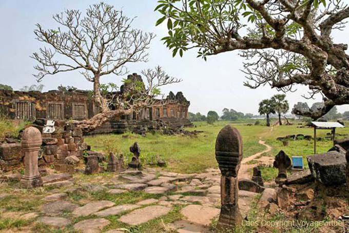 Particolare vista sul sito di Wat Phou, Laos
