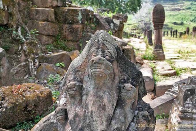 Naga Triple crollato, Wat Phou, Laos
