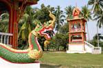 Drago e campanile Wat Khon Tai, Khone Island, Laos.