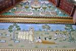 La vita di Buddha dipinto su una cappella, Wat Sene Soukharam, Laos.