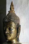 Antique Buddha di legno, Wat Visoun, Luang Prabang, Laos.