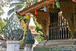 Mirroring fiori di loto, Wat Xieng Thong, Luang Prabang, Laos.