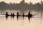 Ombre sul fiume Mekong, Laos meridionale, Laos.