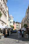 Altstadt, all'inizio della strada pedonale, Linz, Austria.
