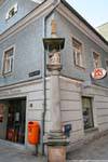 Hafnerstrasse, Vergine e Cristo all'angolo della strada, Linz, Austria.
