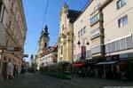 Landstrasse, chiese e tram, Linz, Austria.