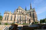Neuer Dom, vista panoramica da dietro la cattedrale, Linz, Austria.