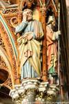 Neuer Dom, sanzione di Saint su un pilastro, Linz, Austria.