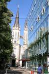 Schiller Platz, chiesa protestante, Martin-Luther-Kirche, Linz, Austria.