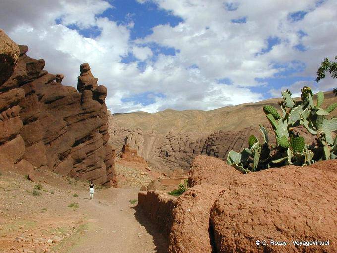 Passeggiata rosso nel cervello dell'Atlante, Dades - Marocco
