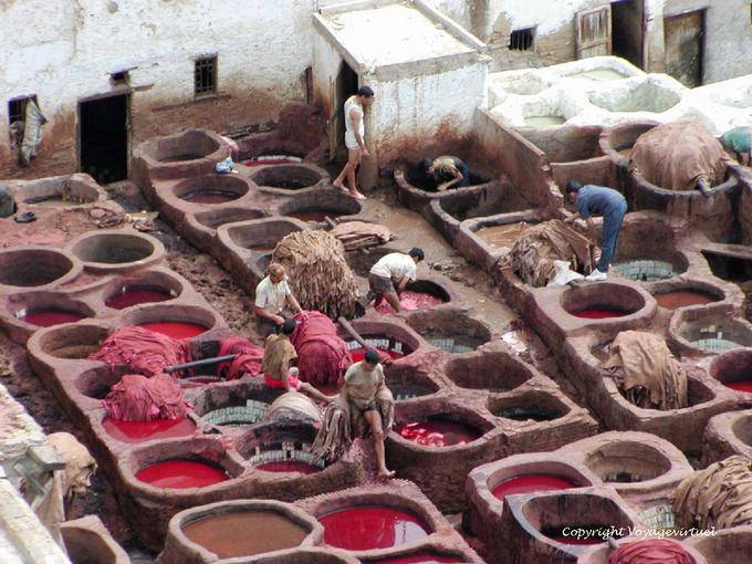 Lavorare in una tintura tradizionale Fez Al Bali - Marocco