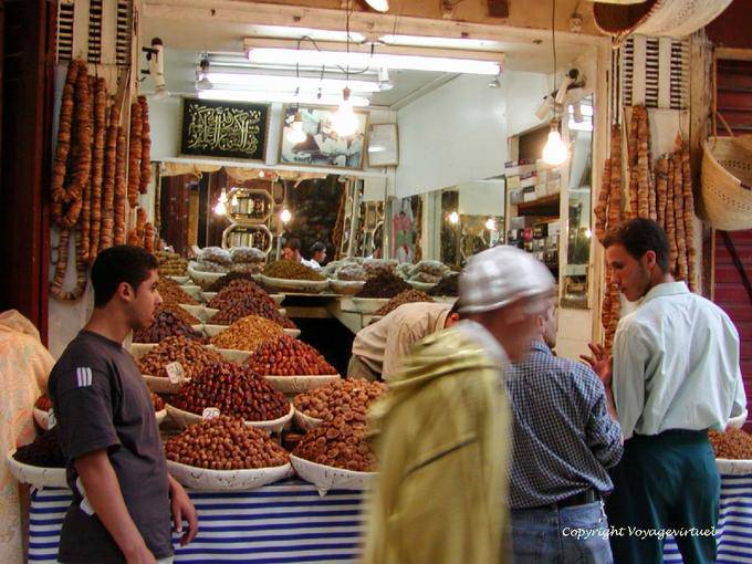 Frutta secca Negozio, fichi e datteri, Fes El Bali Medina - Marocco