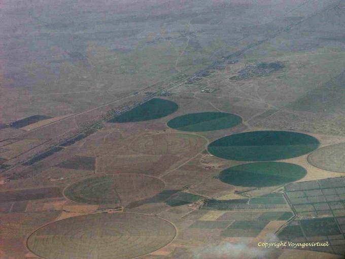 Crop circle, vista aereo vicino a Marrakech - Marocco