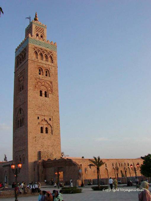 Vista della Moschea Koutoubia al tramonto, Marrakech - Marocco
