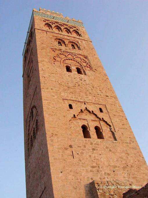 Il Minareto di Koutoubia, cave di pietra arenaria di Gueliz, Marrakech - Marocco