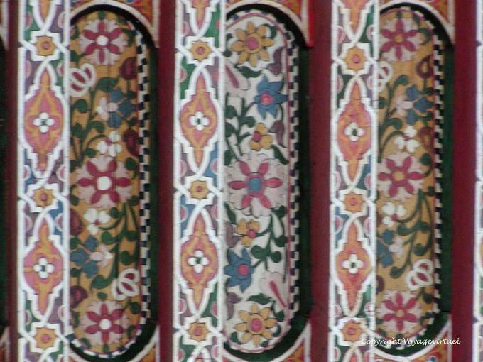 Particolare di modelli colorati soffitto, Palazzo Bahia, Marrakech - Marocco