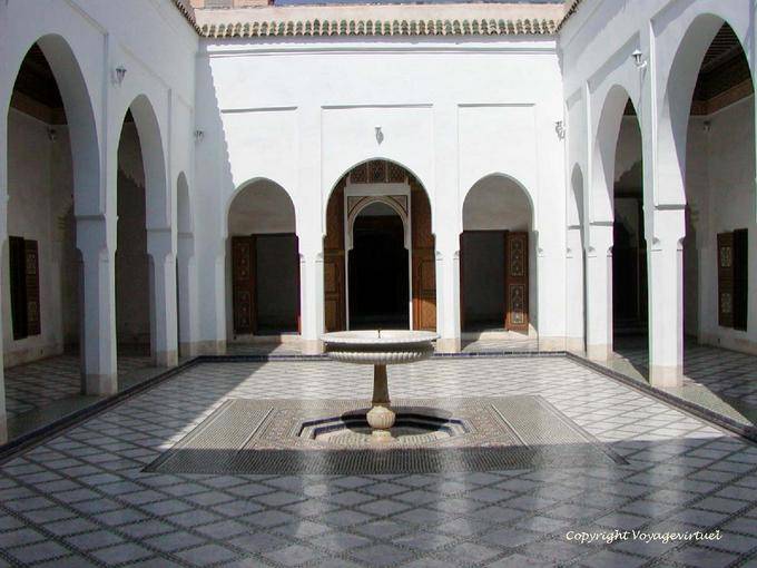 Marmo e zellige beldi piccolo patio, Palazzo Bahia, Marrakech - Marocco