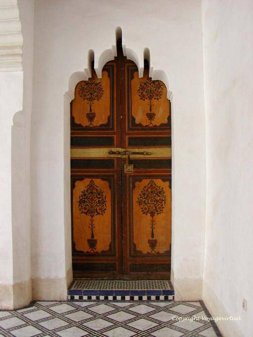 Finezza architettonica e arredamento porta, Palazzo Bahia, Marrakech - Marocco