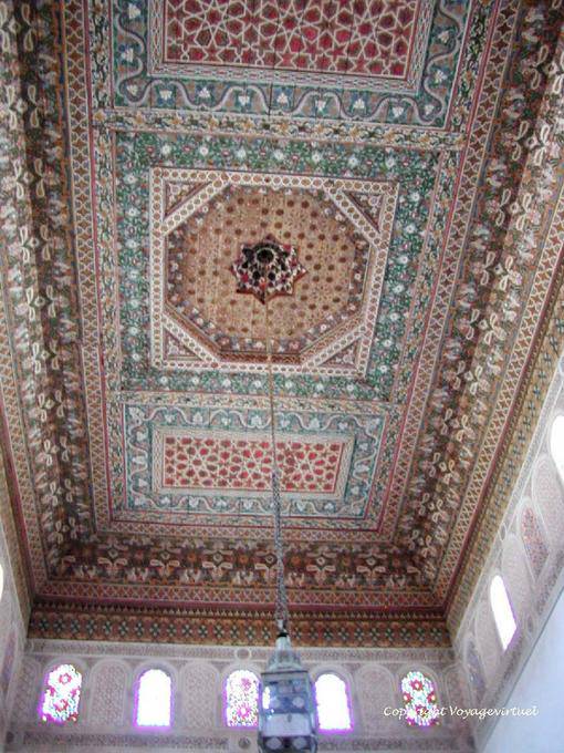 Bahia Palace, un soffitto, un capolavoro di architettura marocchina, Marrakech - Marocco
