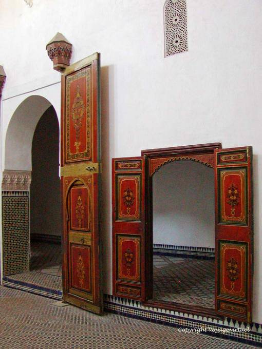 Storia di porte nel Padiglione Privato, Palazzo Bahia, Marrakech - Marocco