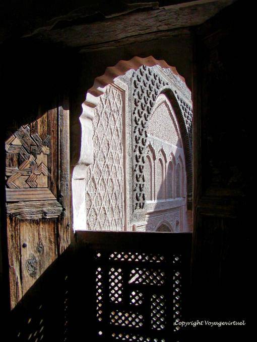Bellezza dell'architettura Saadian, Ben Youssef Madrasa, Marrakech - Marocco