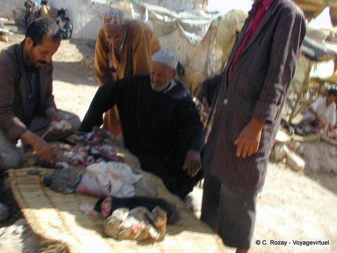 Essaouira, trippa bancarella berbero souk - Marocco
