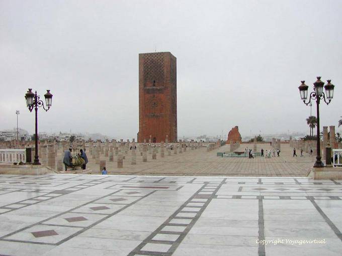 Panorama sul lungomare e la Torre Minareto Hassan, Rabat - Marocco