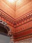 La ricchezza di dipinti su legno di faggio e di cedro, Palazzo Bahia, Marrakech, Marocco.