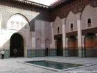 Il cortile interno della Medersa Ben Youssef, Marrakech, Marocco.