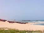Di fronte al mare con l'alta marea Oualidia, Marocco.