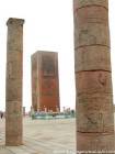 Rabat, colonne rovine della moschea incompiuta Torre di Hassan, Marocco.