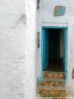 Scale per le piastrelle, quartiere rif andalusi, Chefchaouen, Marocco.
