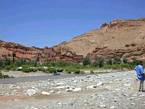Case tradizionali berberi nel paesaggio, Rose Valley, Marocco.