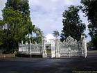 Cancello in ferro battuto, giardino Pamplemousses, Mauritius.