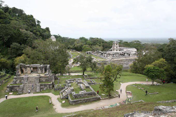 Panorama della città preispanica, Palenque - Messico