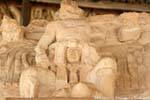 È sulla testa del serpente, scultura stucco Jaguar Altare, Ek Balam, Messico.