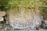 Rilievo in stucco che rappresenta il dio della tempesta di Teotihuacan, Gruppo Nord, Palenque, Messico.