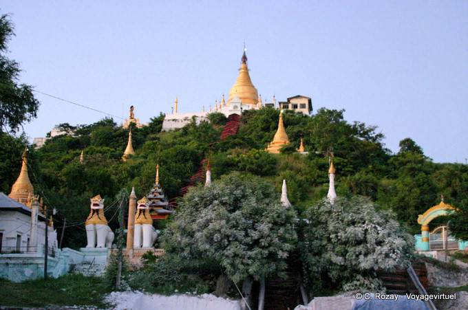 Mandalay, tempio e stupa su Sagaing Hill - Myanmar (Birmania)