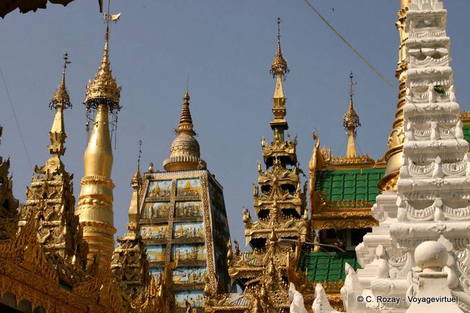 Vista del tazaung Hsandawdwin, Shwedagon Pagoda, Rangoon - Myanmar (Birmania)
