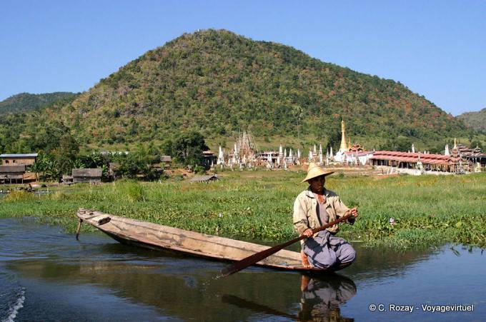 Percorso con barca tradizionale Belu Chaung (flusso Ogre), Sagar - Myanmar (Birmania)