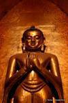 Kassapa Buddha con sculture in legno punto anteriore, Ananda, Bagan, Birmania.