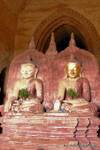 Coppia Buddha Temple Dhammayan Gyi, Bagan, Birmania.