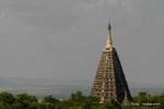 La parte superiore della Mahabodhi copia stupa pagoda di Maha Bodhi a Bodhgaya, Bagan, Birmania.