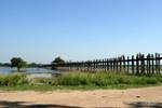 Architettura U Bein Bridge, Lake Taungthaman, Mandalay, Birmania.